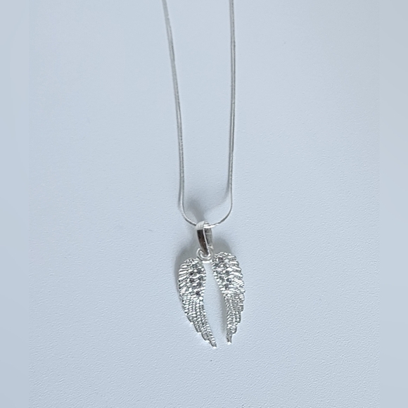 Jewelry - 925 Sterling Silver Angel Wings Necklace Pendant Wings/ Chain